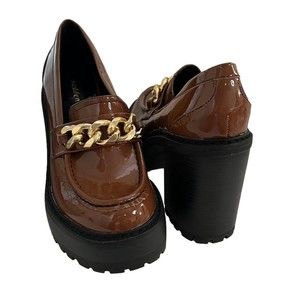 Madden Girl Kassidy Women 7 Brown Chunky Block 90s Y2K School Girl Platform Heel